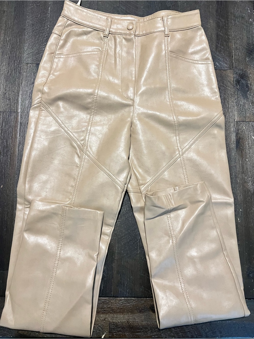 Wilfred Beige Faux Leather Pants